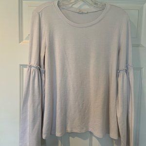 Gap White Knit Flutter Long Sleeve Size Medium